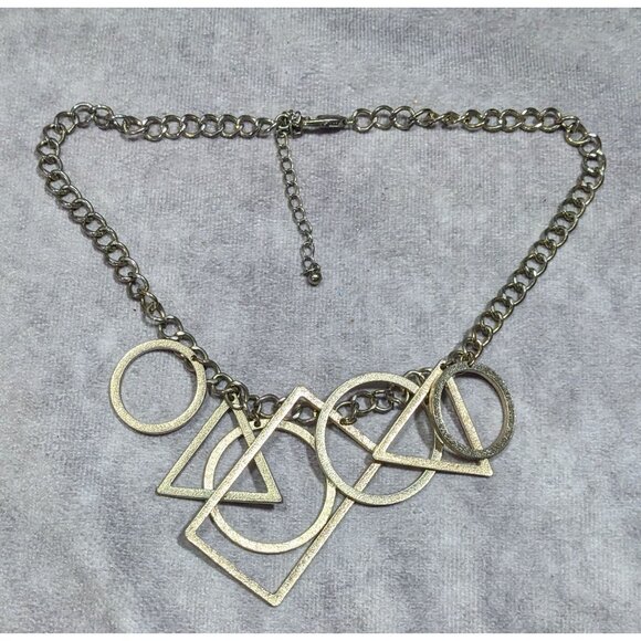 Funky Open Geometric Shape Charm Necklace - Picture 6 of 6
